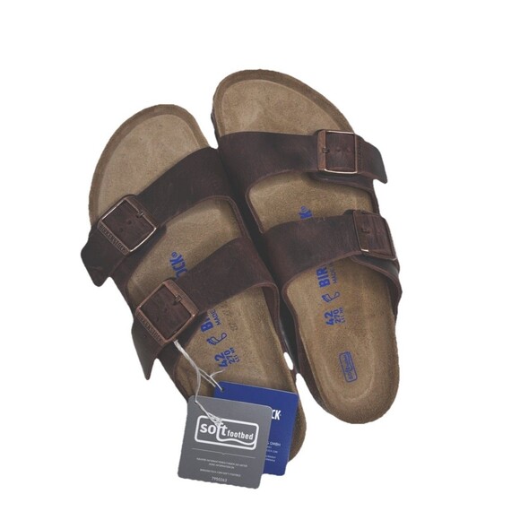 Birkenstock BRAND NEW Arizona Soft Foot Bed Leather Sandals Habana Brown 42 11 - Picture 7 of 7